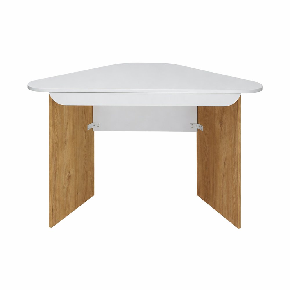 Escritorio Esquinero de MDF Diseño Funcional Blanco y Café de 127 cm