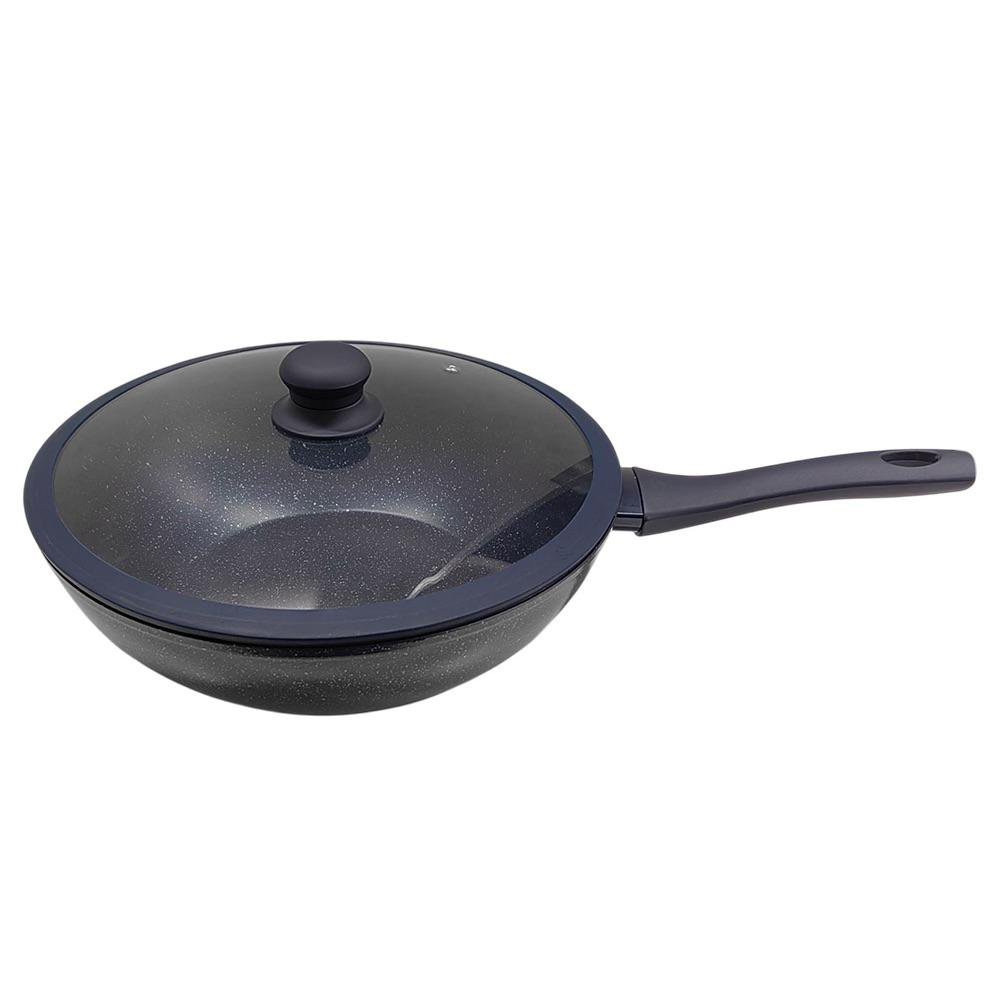 Sartén Wok Marble 30 cm Antiadherente con Tapadera Color Azul