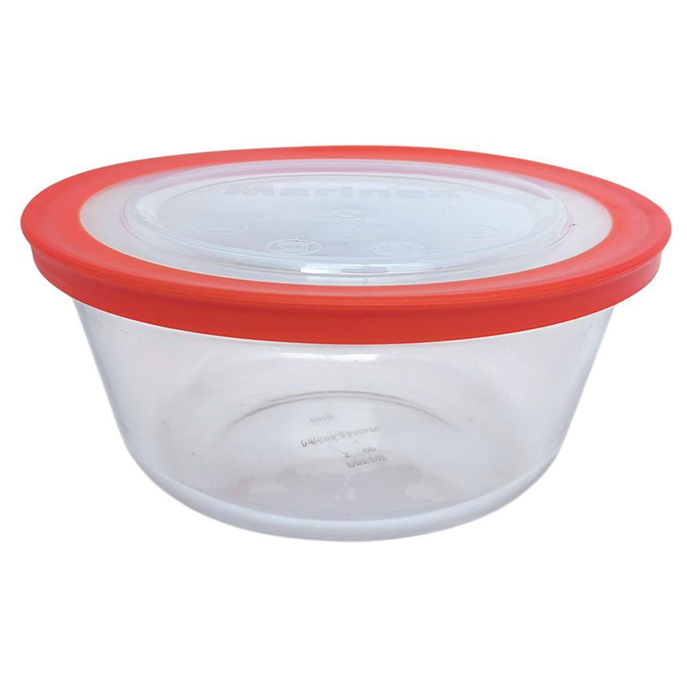 Contenedor Redondo de 1.2 L con Tapadera Color Rojo