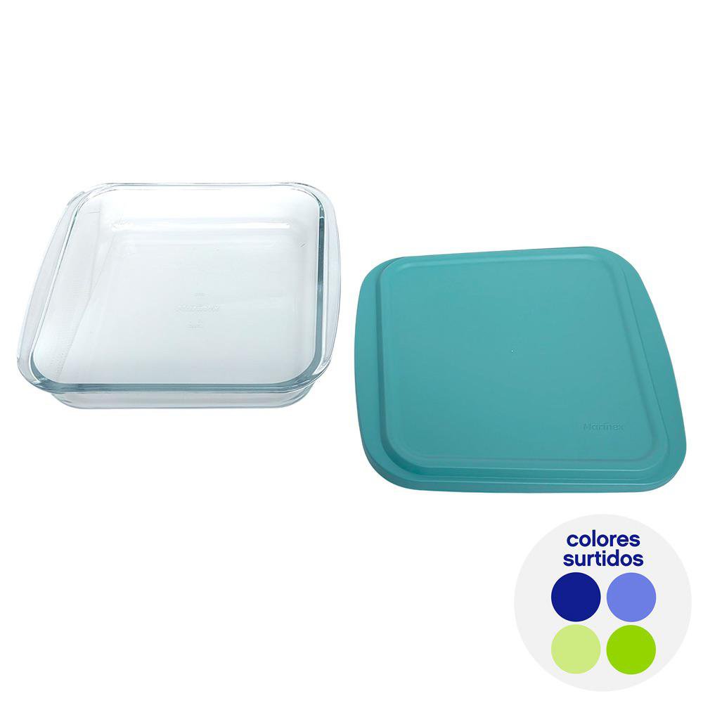 Contenedor Clásico Cuadrado de 1.8 L con Tapadera Color Surtido