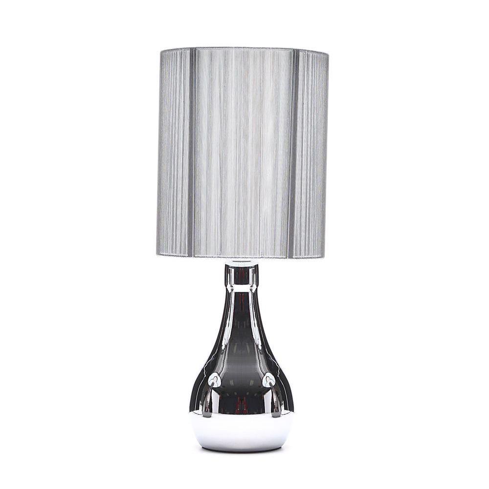 Lámpara de Mesa Táctil Cromada de1 Luz Plateado
