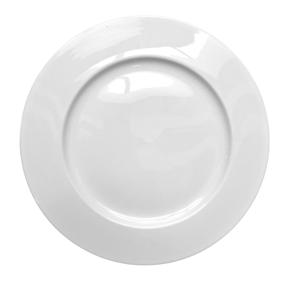 Plato Redondo de Porcelana de 12 plg para Servir Color Blanco
