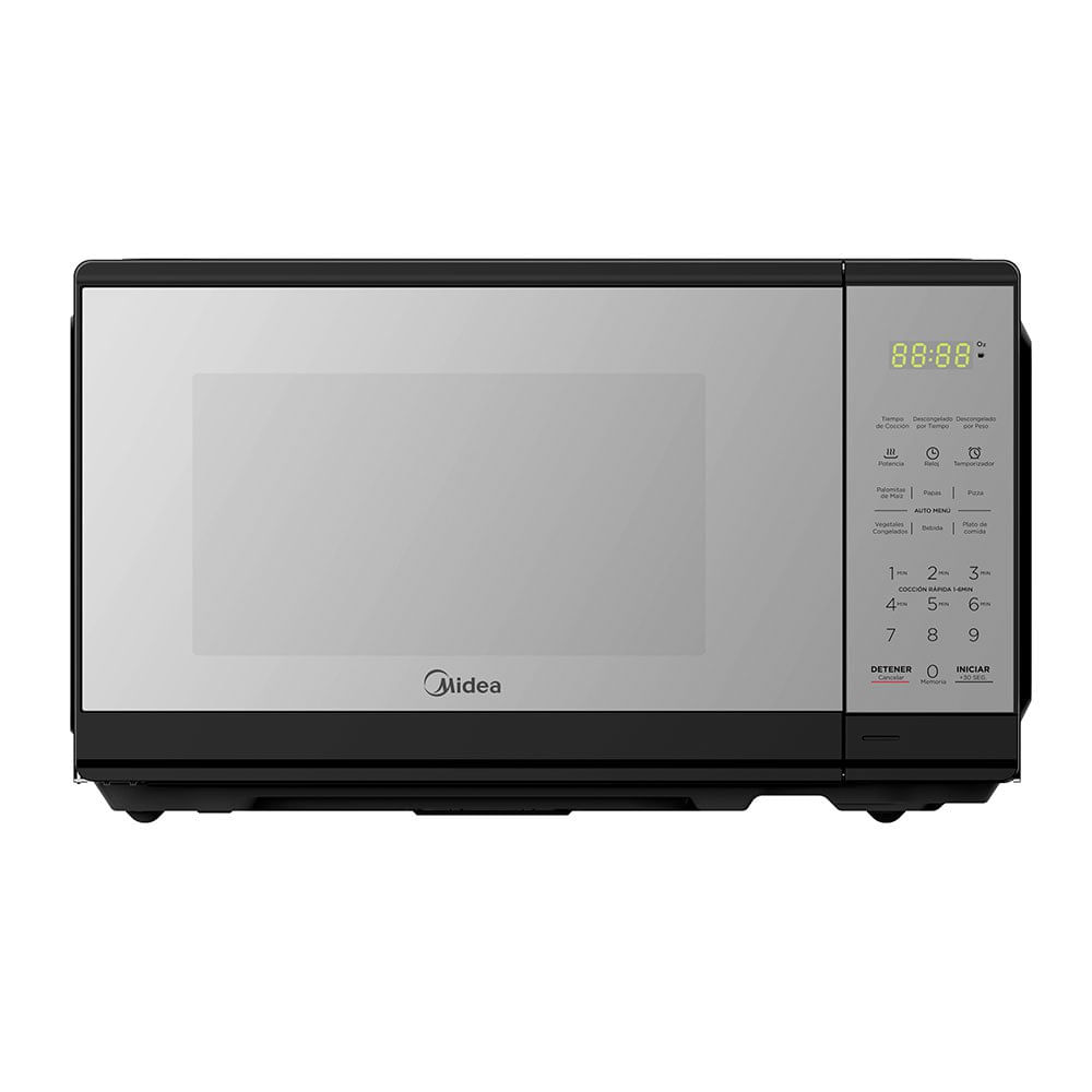 Microondas de 0.7 Pie³ con Puerta Espejo Color Negro Microondas Midea de 0.7 Pies³ de 20 L…