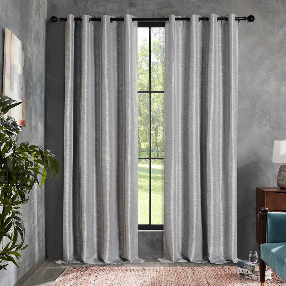 Cortina BO Grindle Color Gris de 140 x 240 Cm Cortina 140 x 240 cm Tela Black Out Grindle…
