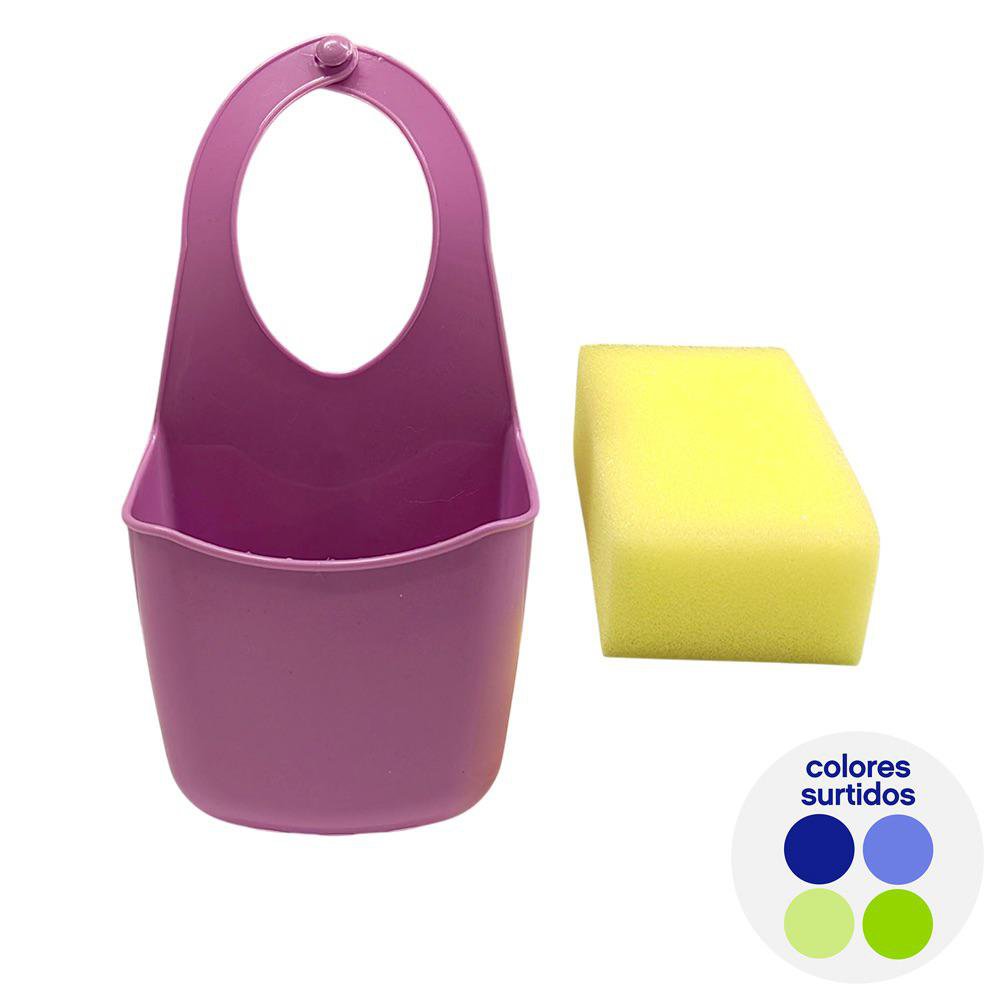 Porta Esponja con Bandeja de Plástico Color Surtido