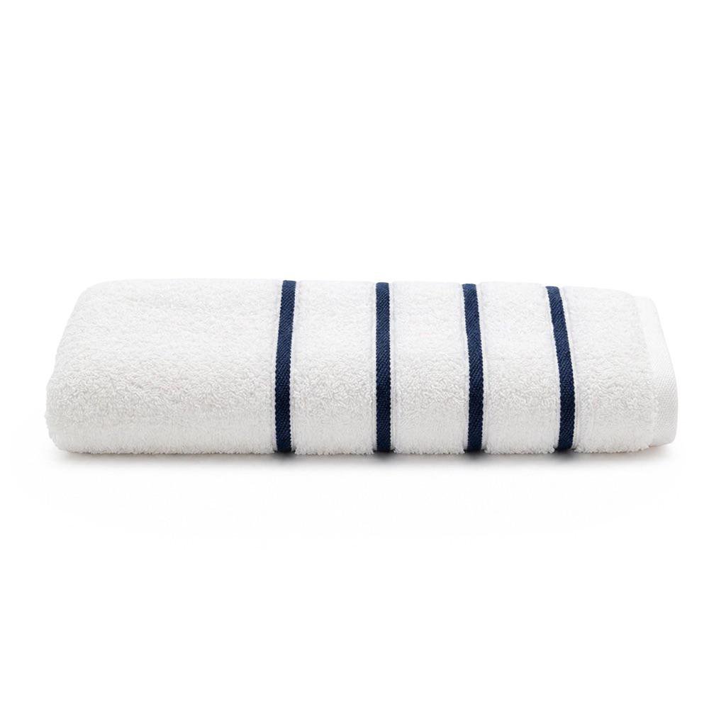 Toalla de Baño 76.2 x 152.4 cm Boston Color Blanco y Azul Navy