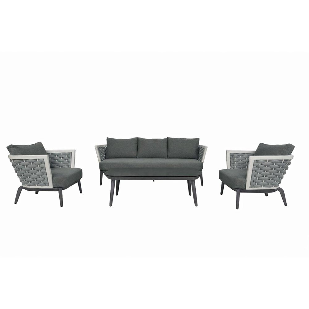 Set de Sala para Exterior Buffalo 4 Piezas Color Gris Set Buffalo 4 Piezas Gris