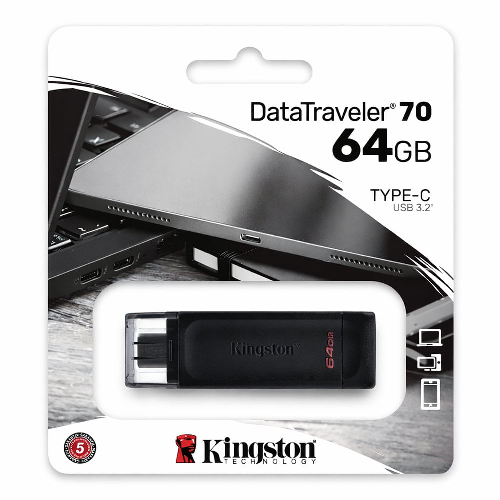 Memoria USB Kingston DataTraveler 70 64 GB USB-C USB 3.2 Memoria USB Kingston DataTraveler…