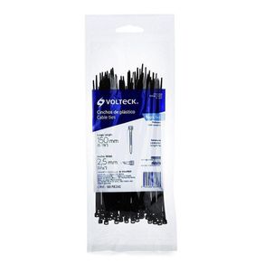 Cincho Estándar De 15 Cm Y 18 Lb Negro 100 Pzas - Volteck