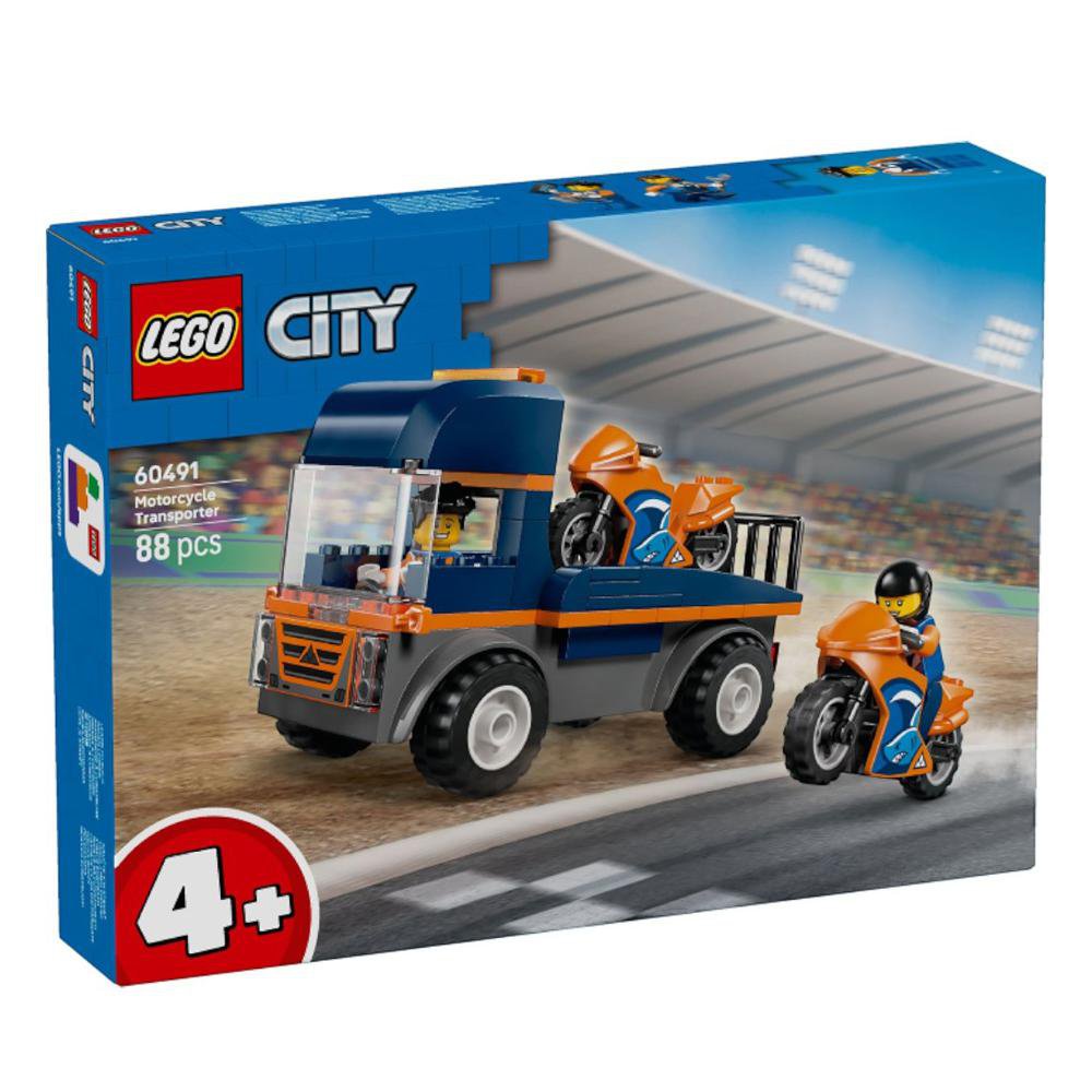 LEGO City Camión de Transporte de Motocicletas #60491 de 88 Piezas