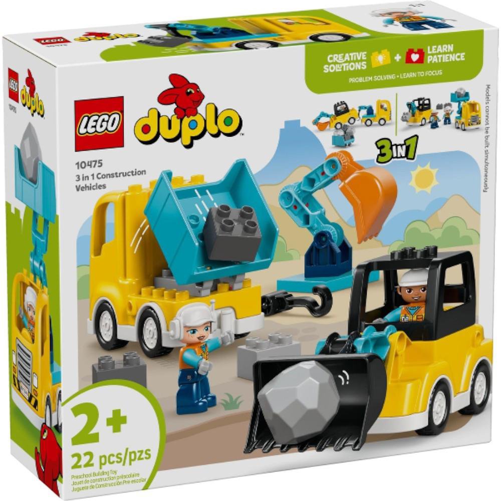LEGO DUPLO Vehículos de Construcción 3 en 1 #10475 de 22 Piezas