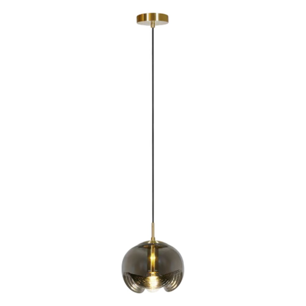 Lámpara Colgante Hoga de Cristal Humo E27 1.50 Metros Color Dorado