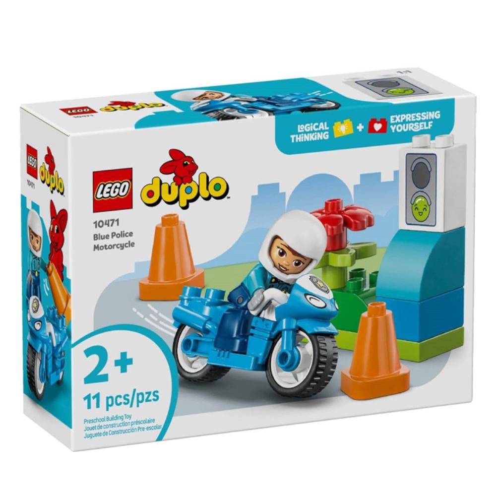 LEGO DUPLO Motocicleta Azul de Policía #10471 de 11 Piezas