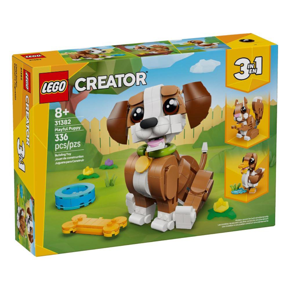 LEGO Creator 3 en 1 Simpáticos Animales: Cachorro Juguetón #31382 de 336 Piezas
