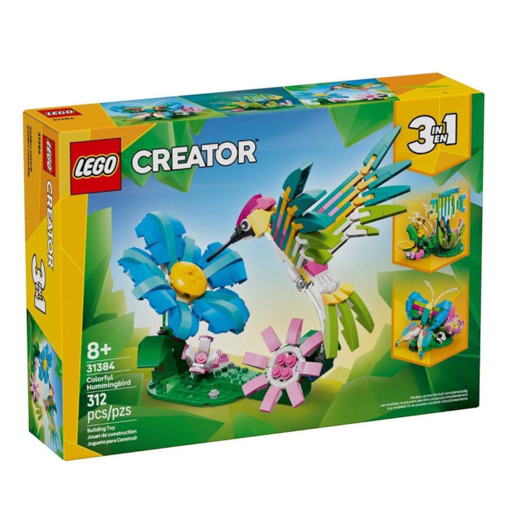 LEGO Creator 3 en 1 Fauna Salvaje: Colibrí de Colores #31384 de 312 Piezas