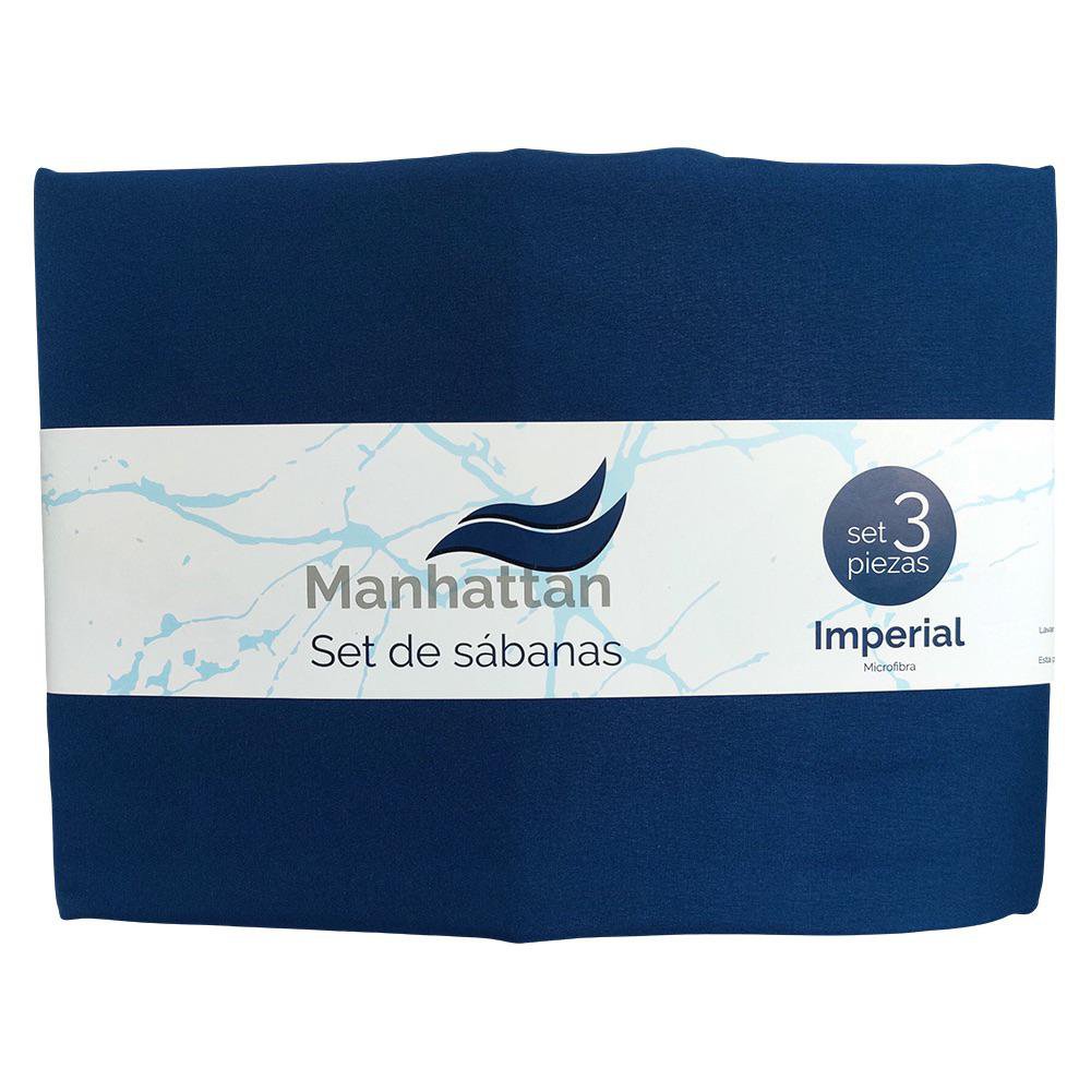 Set de Sábanas para Cama Color Azul Navy - Varios Tamaños Imperial