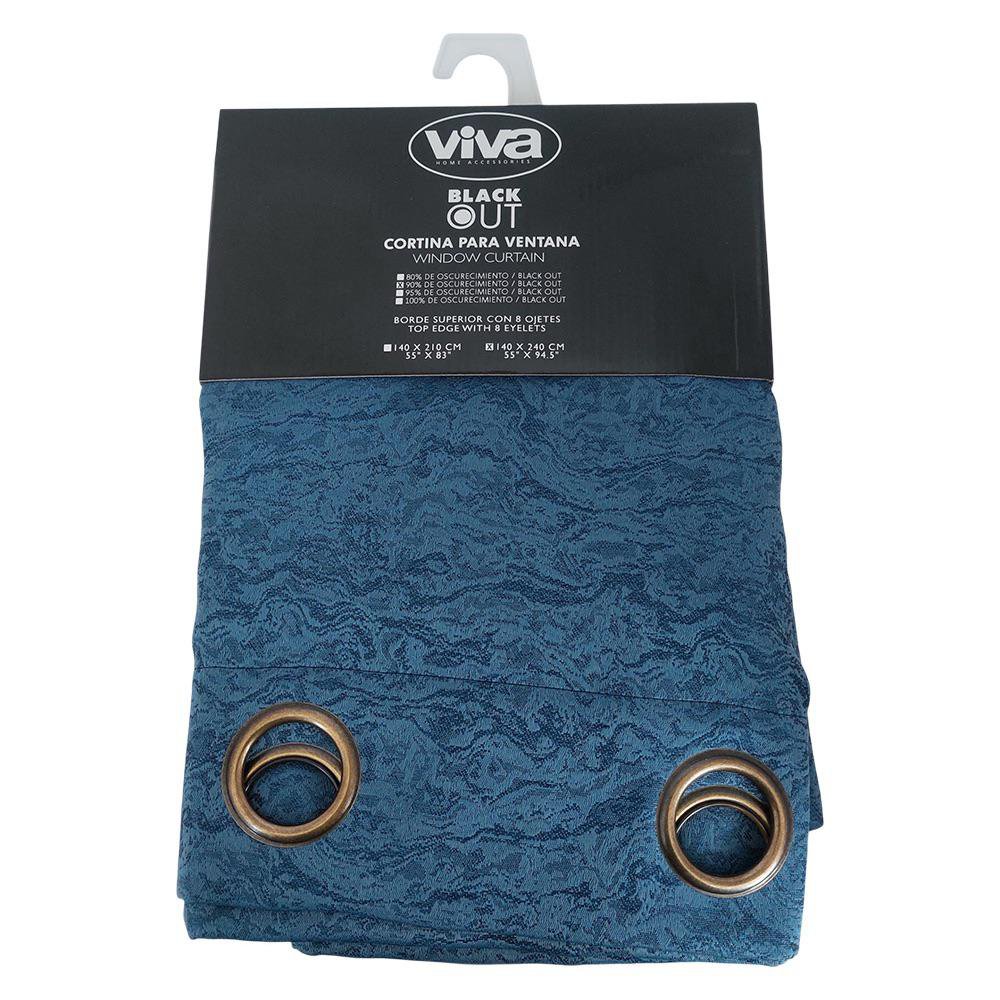 Cortina Black Out Jacquard de 140 x 240 cm - Varios Colores Azul