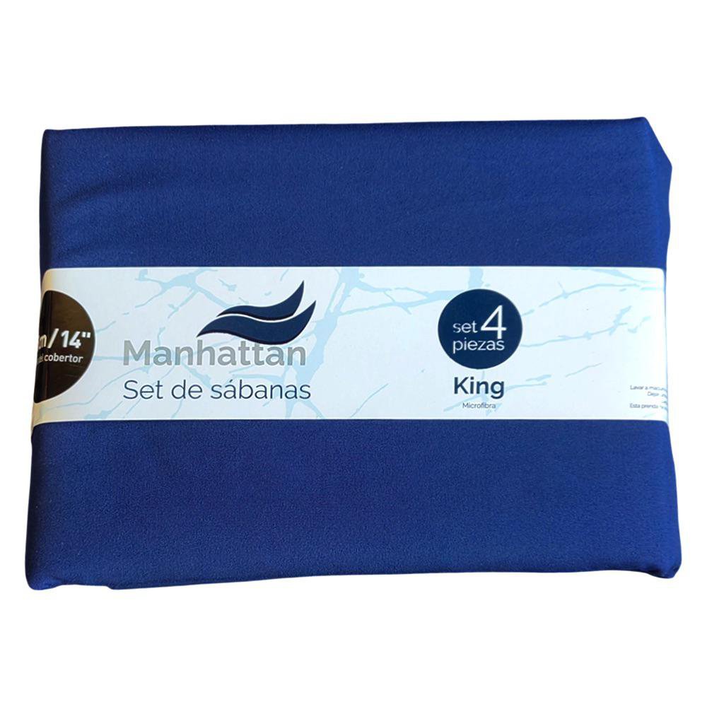 Set de Sábanas para Cama Color Azul Navy - Varios Tamaños King