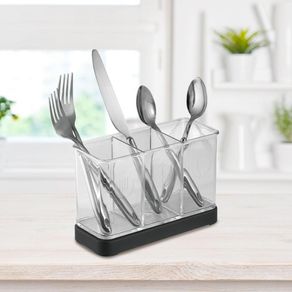 Organizador Cubiertos Mate Negro - Interdesign