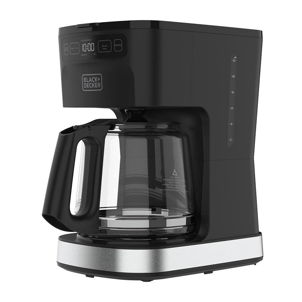 Cafetera Programable con Jarra de Vidrio y Filtro Permanente para 12 Tazas Color Negro Caf…
