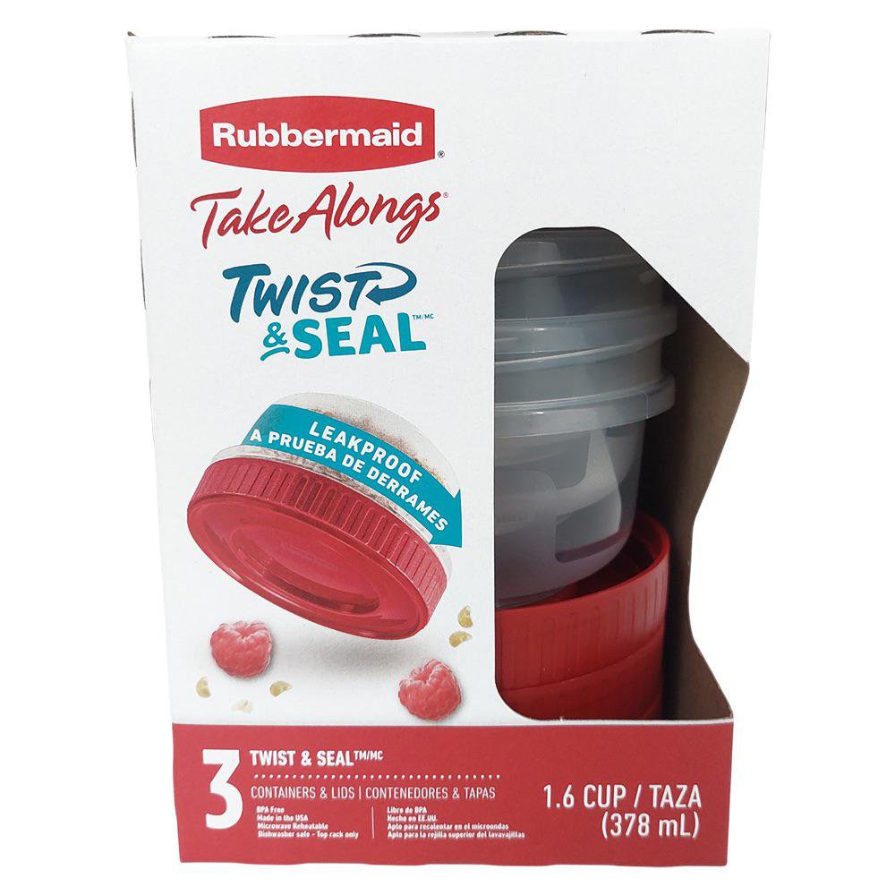 Set de 3 Recipientes Redondos Twist & Seal de 378 ml