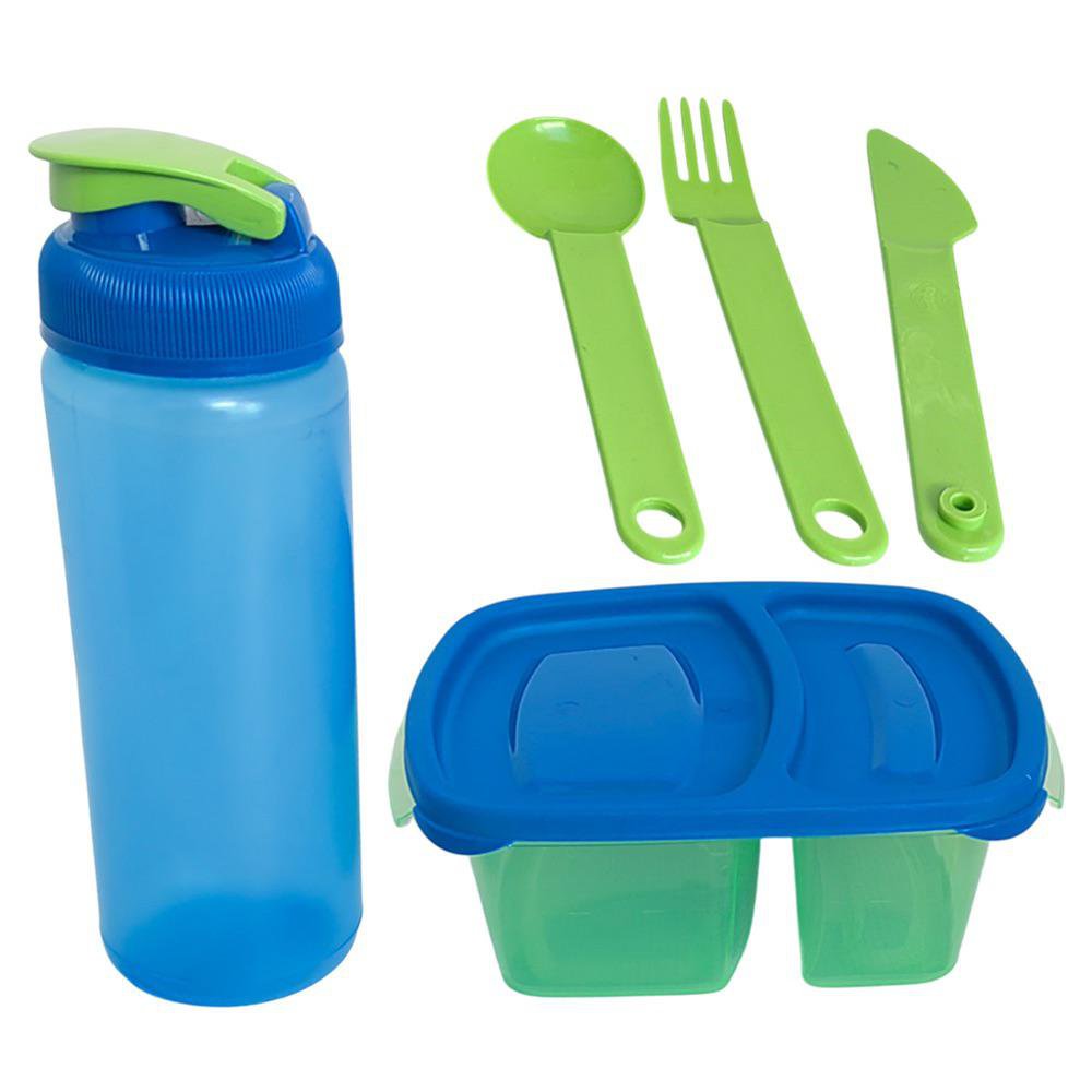 Set Ecoline con Plato Duo de 4 Tazas Pachón y Cubiertos