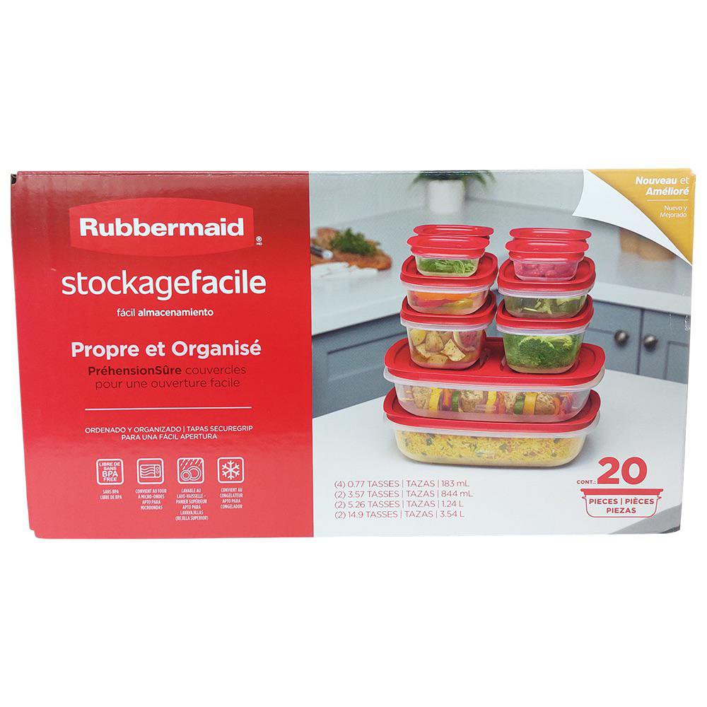 Set de 10 Contenedores Easystore con Tapaderas SecureGrip Color Rojo