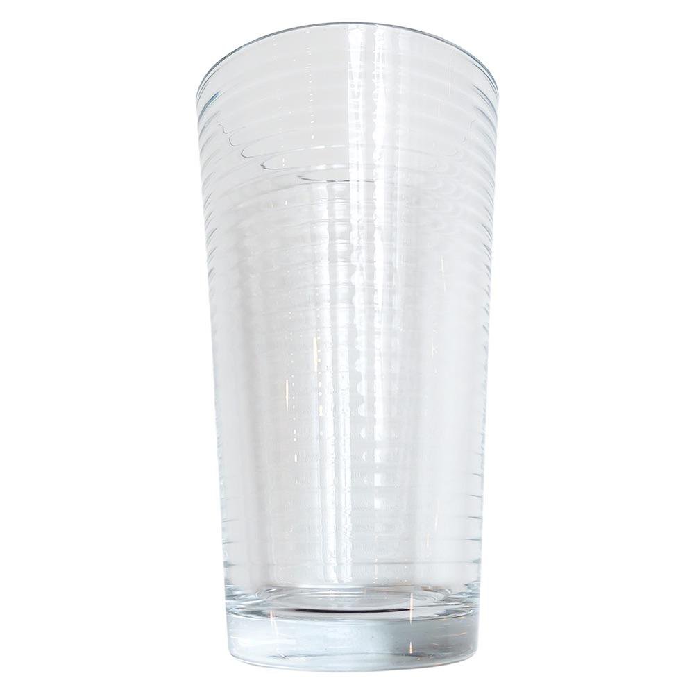 Vaso de Vidrio de 16 oz con Relieve Completo Color Transparente