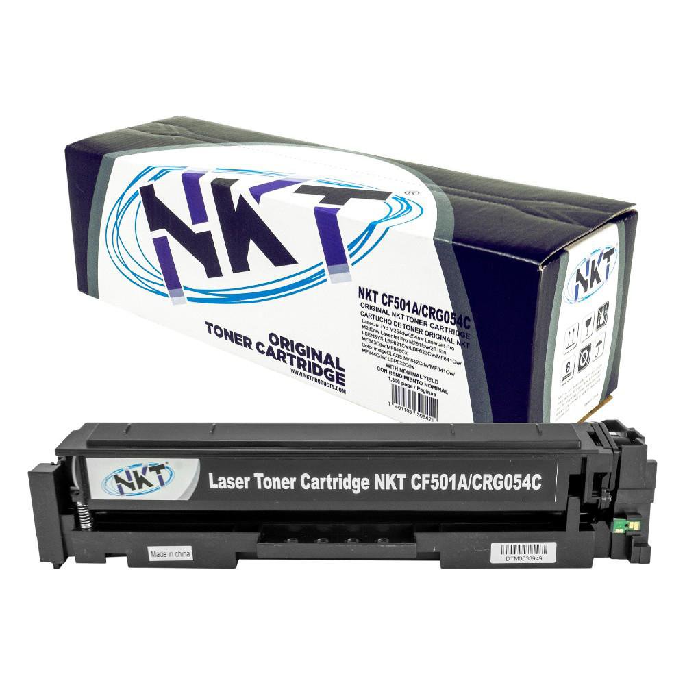 Cartucho de Tóner Láser Cian CF501A CRG054 Compatible con Impresoras HP y Canon