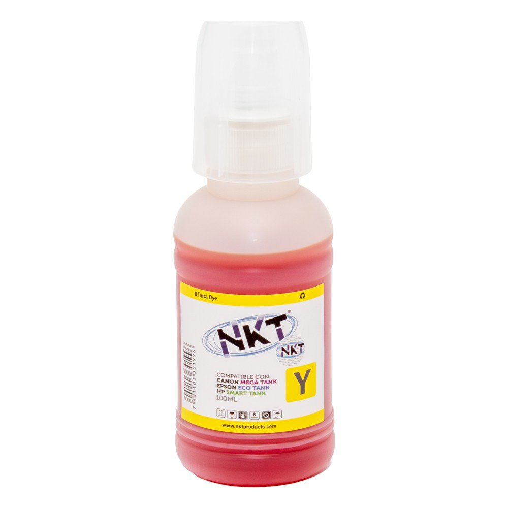 Tinta NKT Universal Amarillo 100 ml en Paquete de 3 Unidades para Impresoras