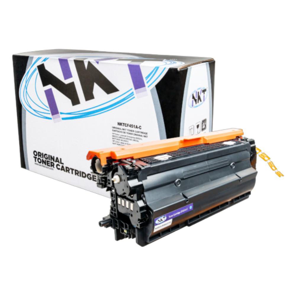 Cartucho de Tóner NKT Compatible HP CF451A 655A Cian con Chip 10,500 Páginas