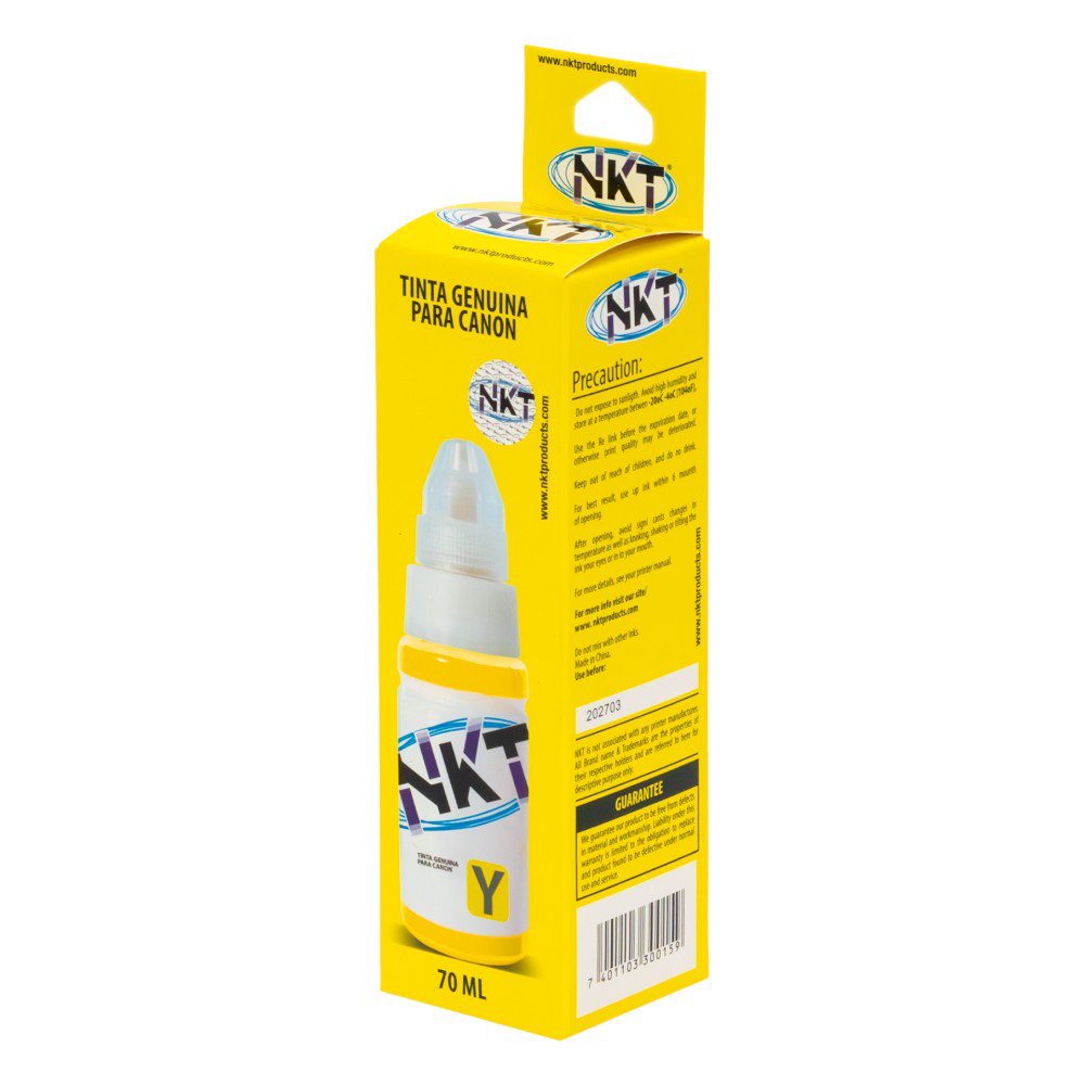 Tinta NKT 70 ml en Color Amarillo para Canon G Series en Paquete de 3 Uds