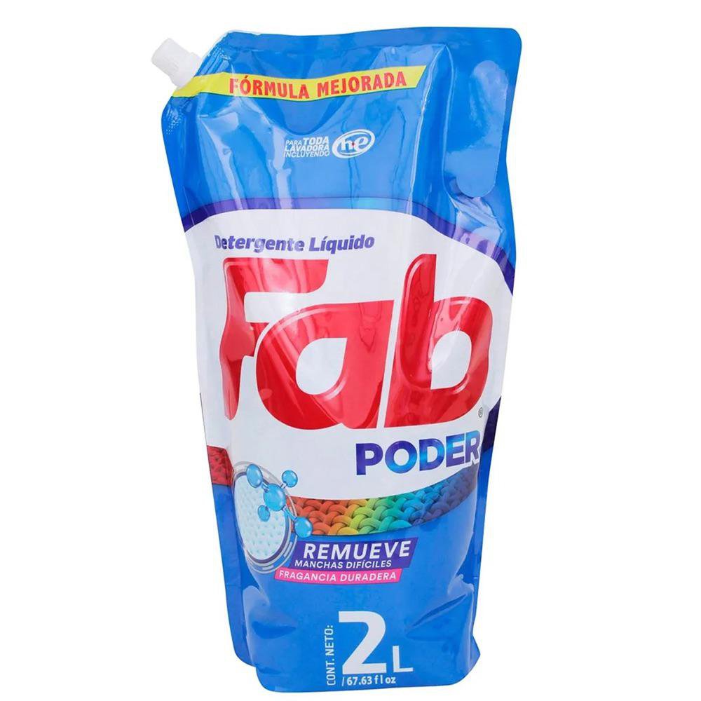 Detergente Líquido Fab Poder Paraíso Fragancia de 2 L