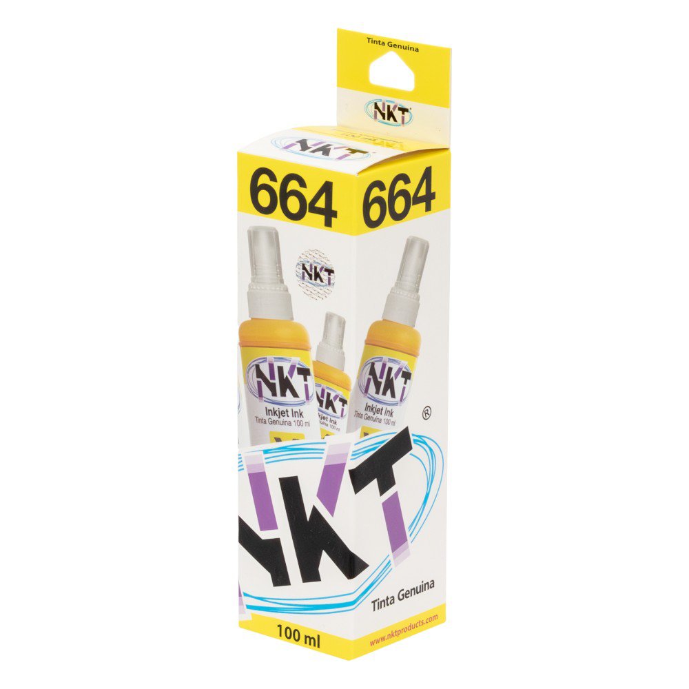 Tinta NKT 100 ml en Color Amarillo para Epson 664 en Paquete de 3 Uds