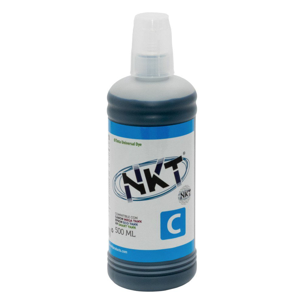 Tinta NKT 500 ml en Color Cian Universal en Paquete de 3 Uds