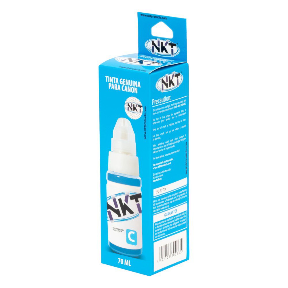 Tinta NKT 70 ml en Color Cian para Canon G Series en Paquete de 3 Uds
