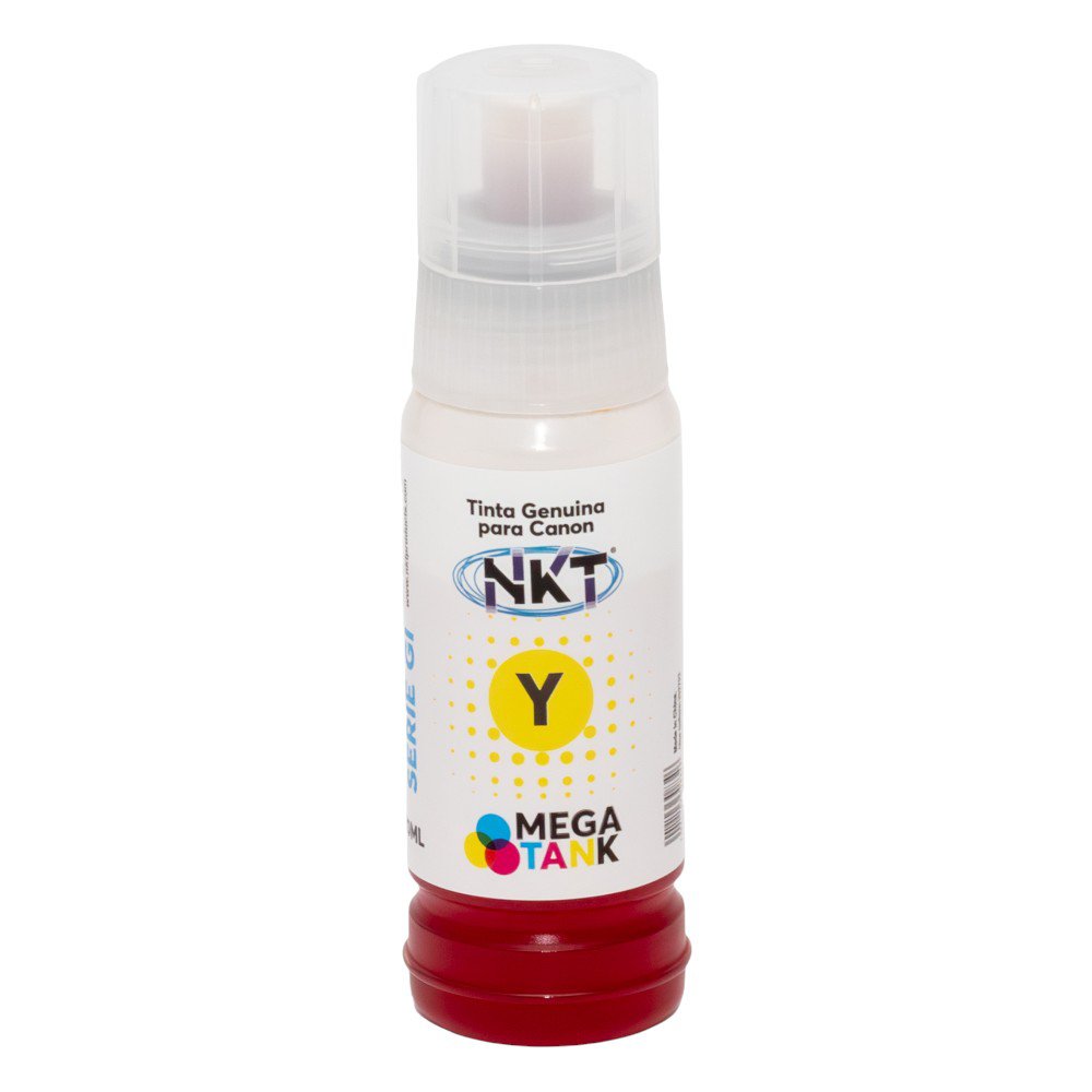 Tinta NKT en Color Amarillo Universal 70 ml en Paquete de 3 Unidades para Impresoras