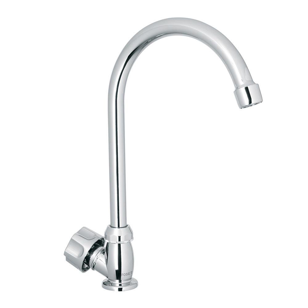 Grifo Individual Para Lavaplatos Foset Basic Cuello Curvo Cromado