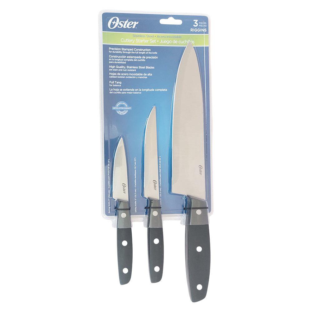 Set de 3 Cuchillos de 8.9 12.7 y 20.3 cm de Acero Inoxidable