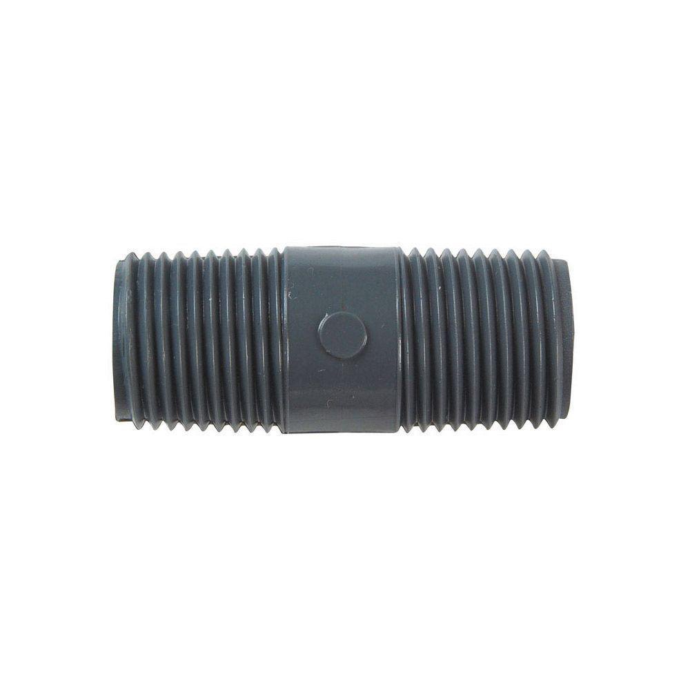 Niple 1/2 Plg x 2 Plg de PVC Gris