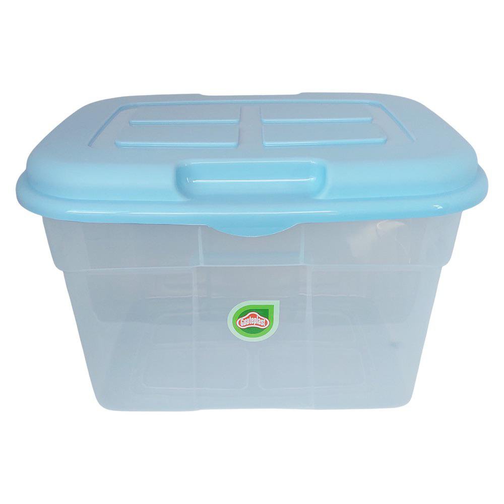 Caja Organizadora Jumbito 32 L Color Celeste con Verde