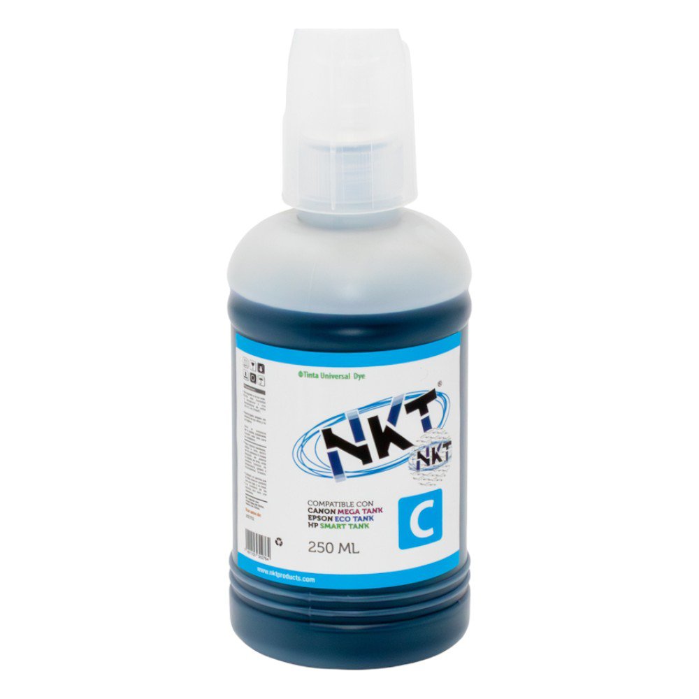 Tinta NKT de 250 ml en Color Cian Universal en Paquete de 3 Uds