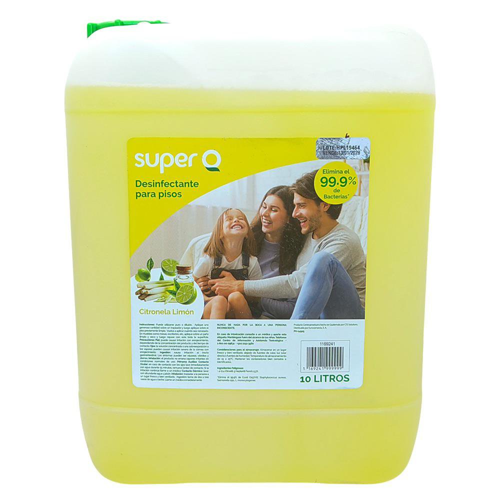 Desinfectante Super-Q para Pisos Aroma Citronela Limón de 10 L
