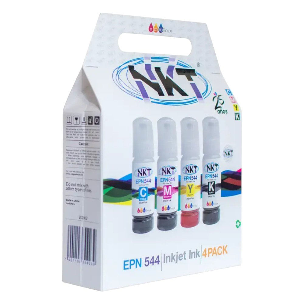 Tinta NKT para Epson 544 de 70 ml en Paquete de 4 Uds