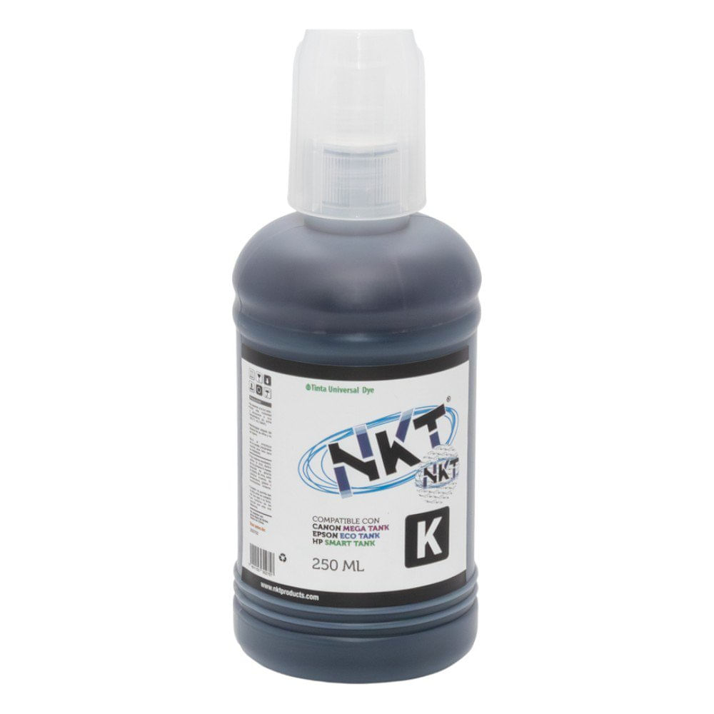 Tinta NKT de 250 ml en Color Negro Universal en Paquete de 3 Uds