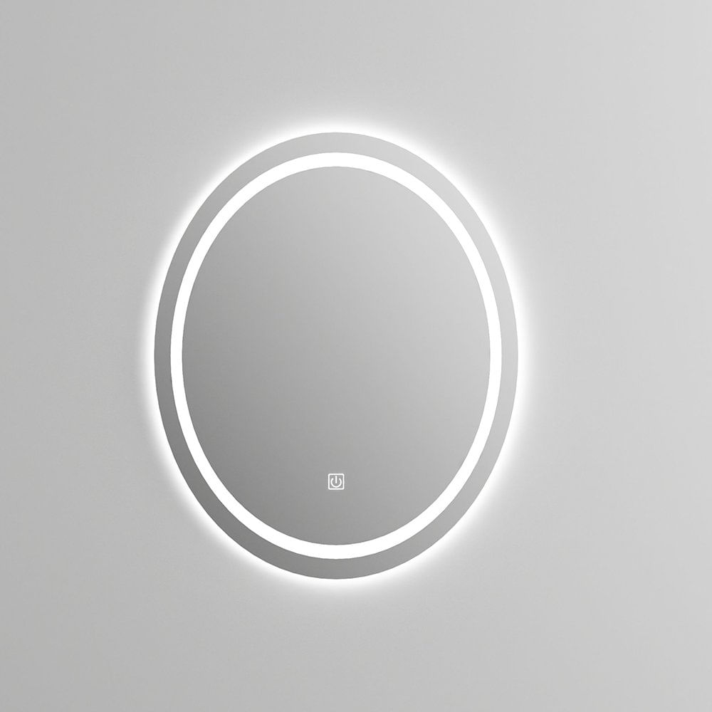 Espejo LED Ovalado 80 x 60 Cm con Luz Táctil y Función Antiempañante