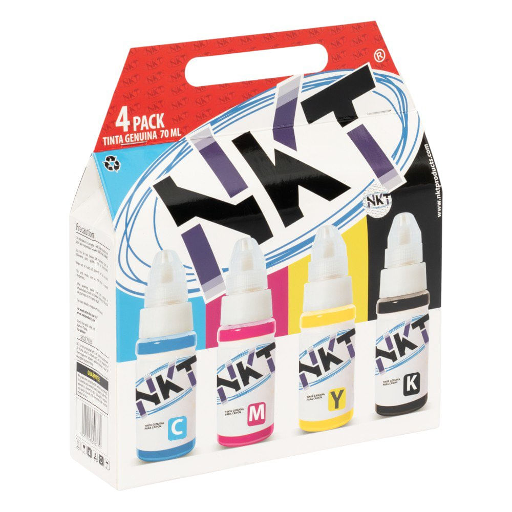 Tinta NKT para Canon Serie G de 70 ml en Paquete de 4 Uds