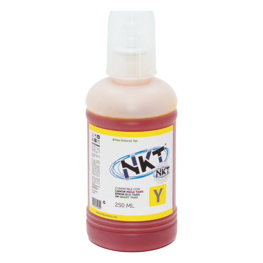 Tinta NKT de 250 ml en Color Amarillo Universal en Paquete de 3 Uds