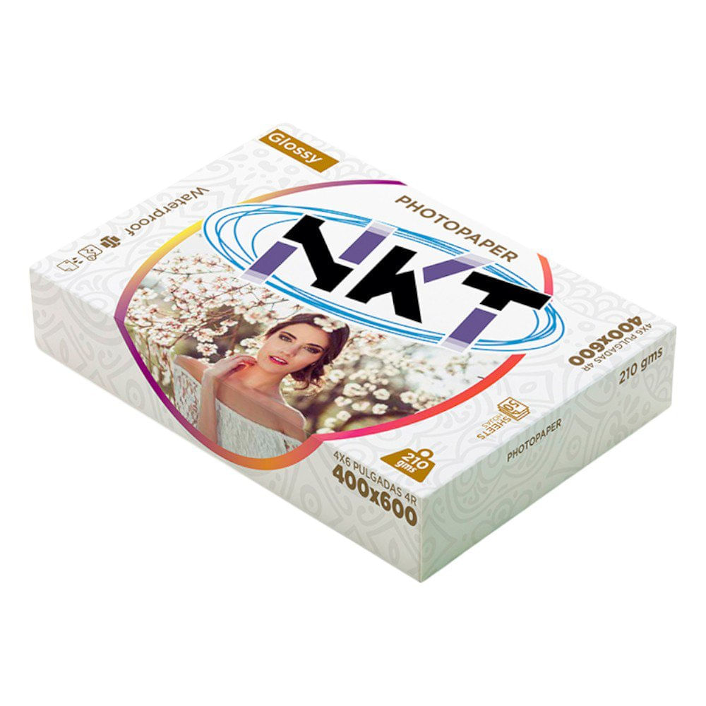 Papel Fotográfico Glossy de 210 g y 4 × 6 Plg de 50 Hojas en Paquete de 3 Uds