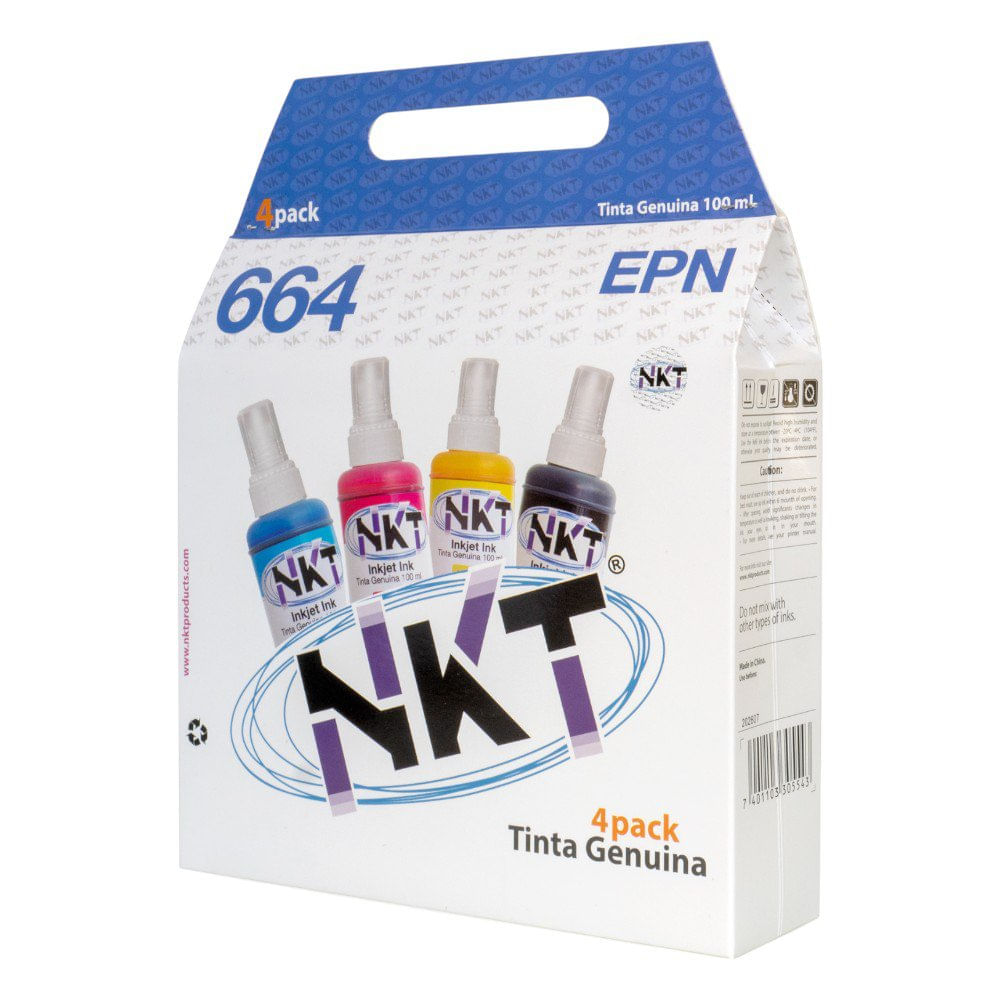 Tinta NKT 100ml para Epson 664 en Paquete de 4 Uds